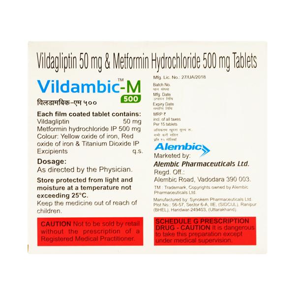 VILDAMBIC M 500 Tablet 15's