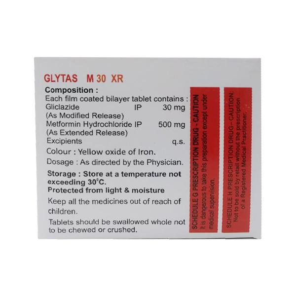 GLYTAS M XR 30 Tablet 15's