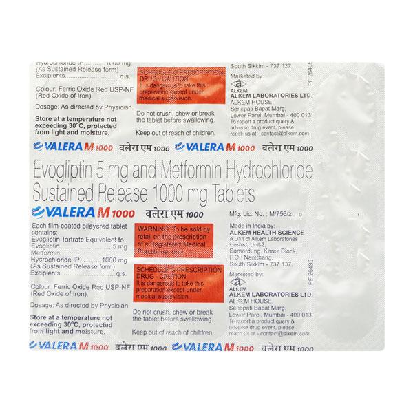 VALERA M 1000 Tablet 15's