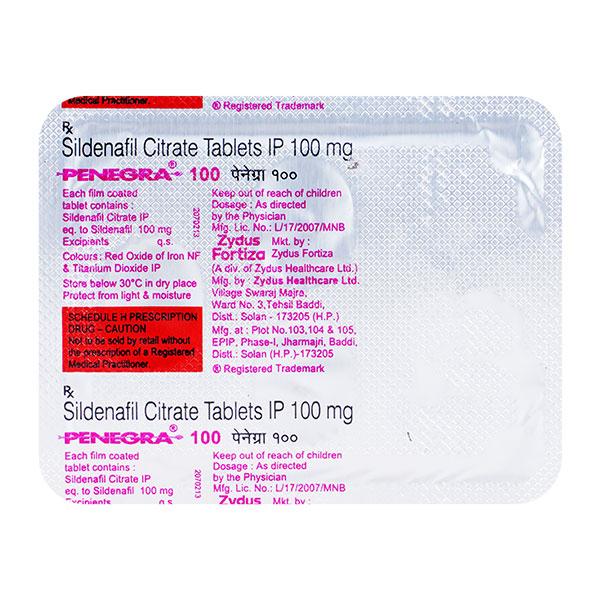 Penegra 100mg Tablet 4'S