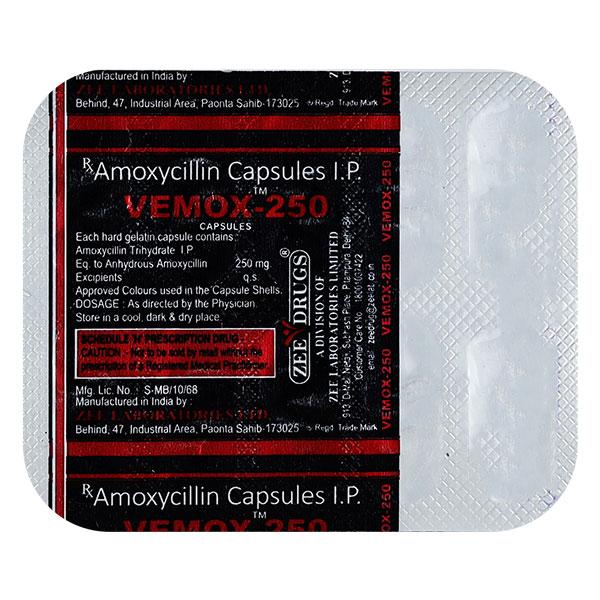 VEMOX 250 Capsule 10's
