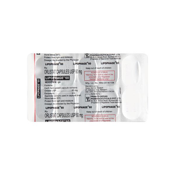Lipophage 60mg Capsule 10'S