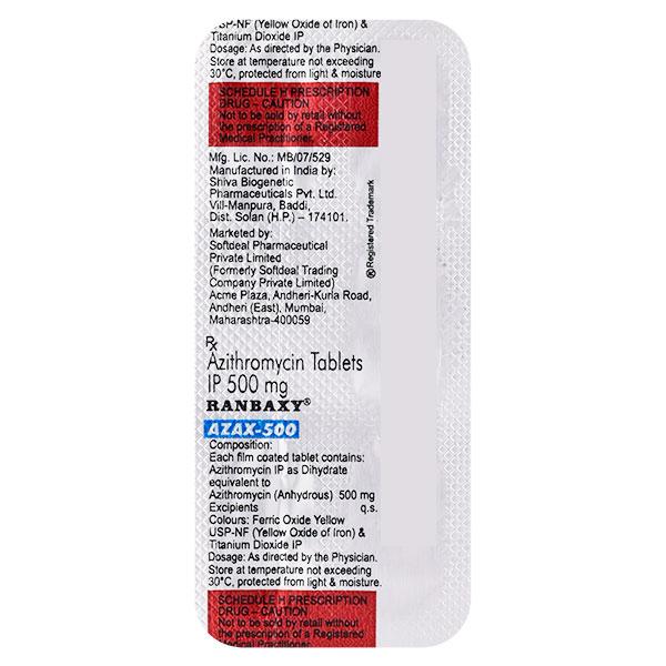 AZAX 500 Tablet 5's
