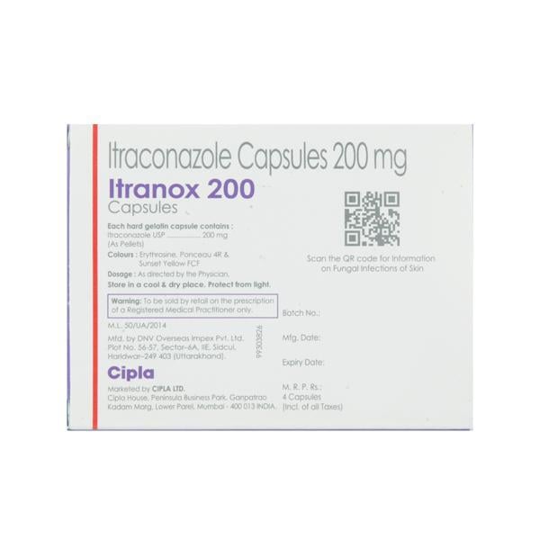 Itranox 200mg Capsule 4'S