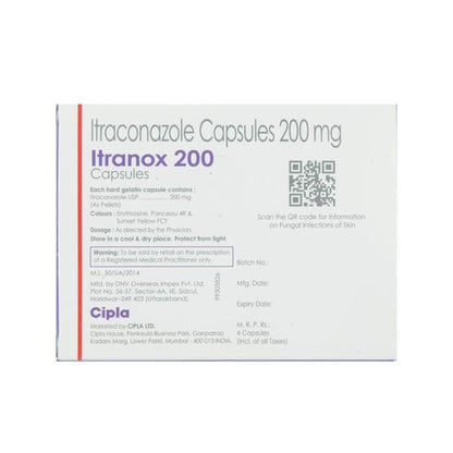 Itranox 200mg Capsule 4'S