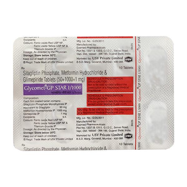 GLYCOMET GP STAR 1 Tablet 10's