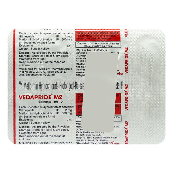 VEDAPRIDE M 2mg Tablet 10's