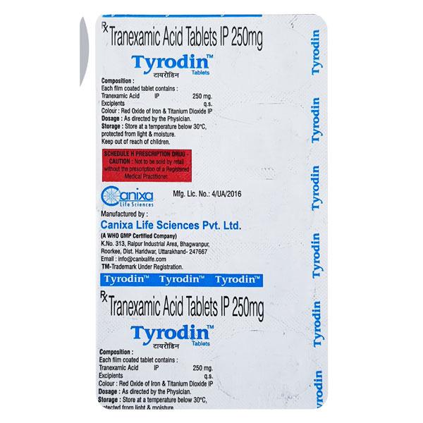 Tyrodin 250mg Tablet 10'S