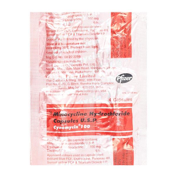 Cynomycin 100mg Capsule 4'S