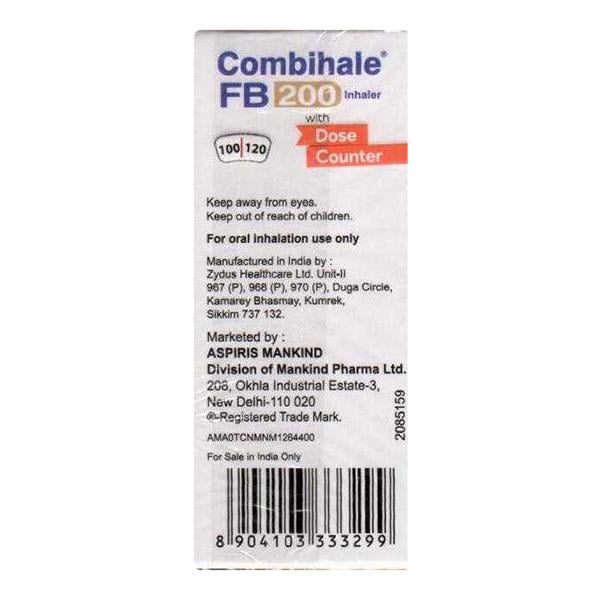 COMBIHALE FB CFC FREE 200 WITH DOSE COUNTER 120md Inhaler 1's
