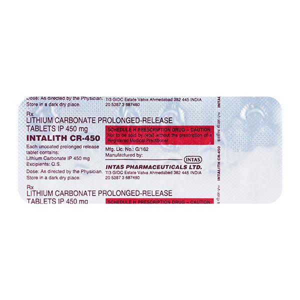 Intalith CR 450mg Tablet 10'S