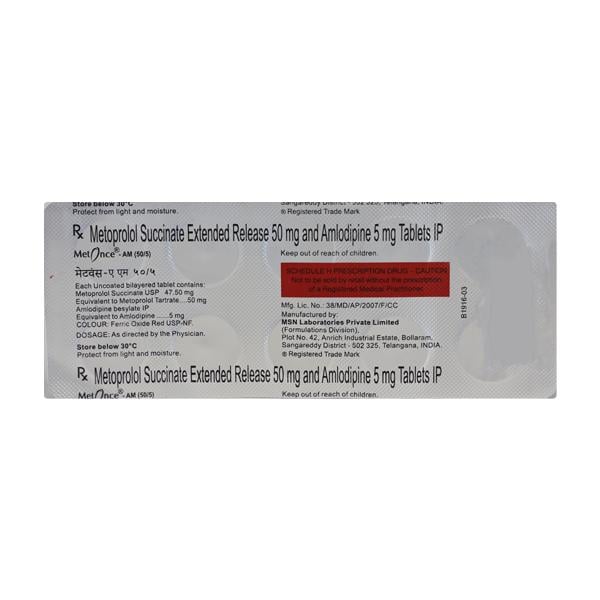 Metonce AM 50/5mg Tablet 10'S