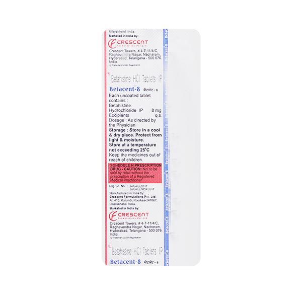 BETACENT 8mg Tablet 10's