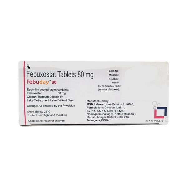 Febuday 80mg Tablet 10'S