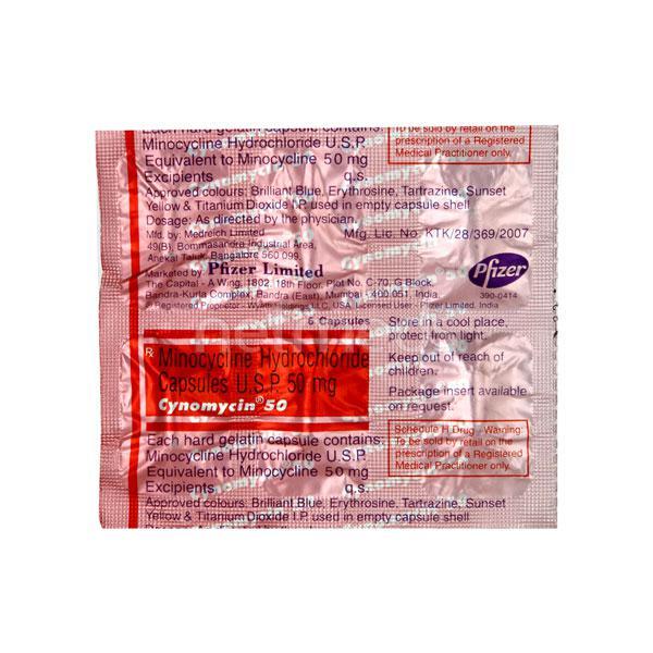 Cynomycin 50mg Capsule 6'S