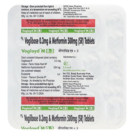 Vogloyd M 0.3/500mg Tablet 15'S