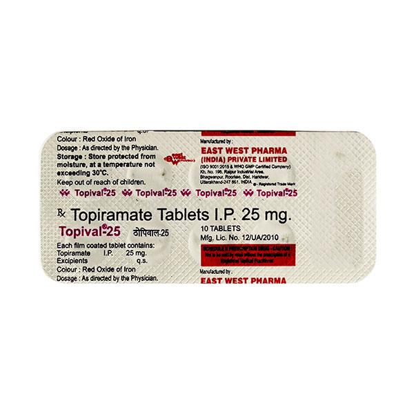 Topival 25mg Tablet 10'S