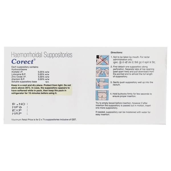 CORECT Suppositories 7's - Global Surgicals
