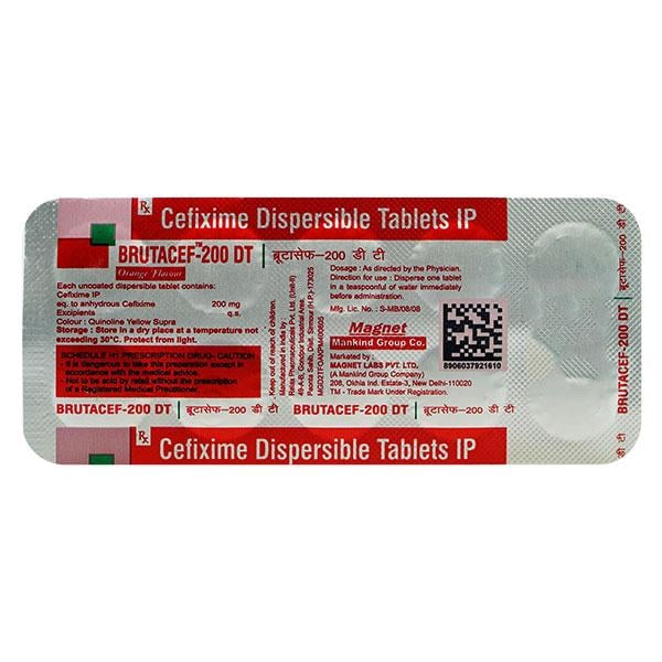 Brutacef DT 200mg Tablet 10'S