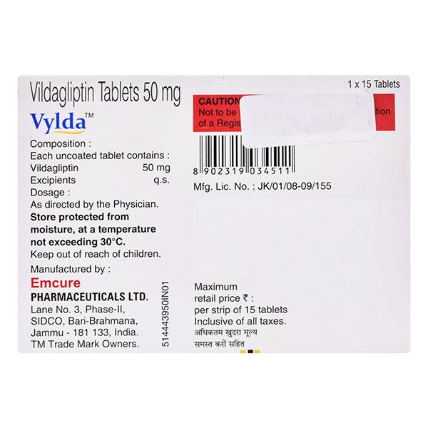 VYLDA 50mg Tablet 15's
