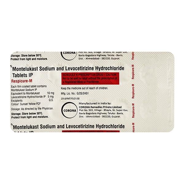 Respicure M 10/5mg Tablet 10'S