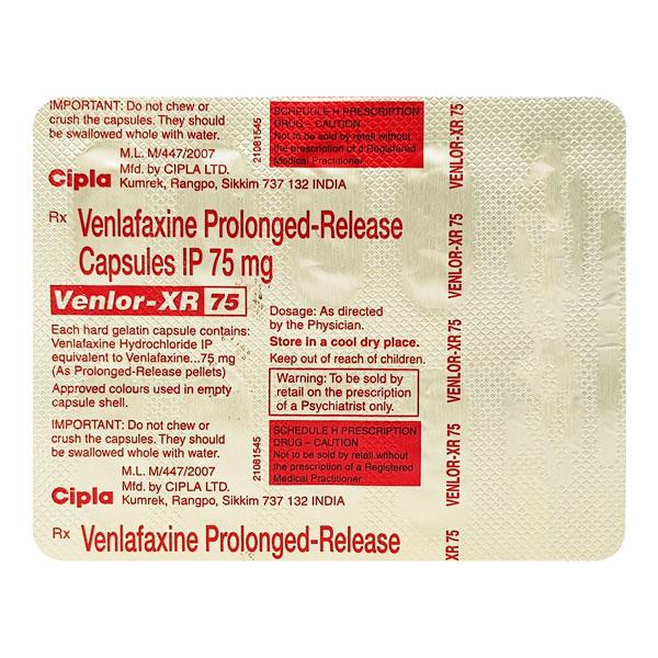 Venlor XR 75mg Capsule 10'S