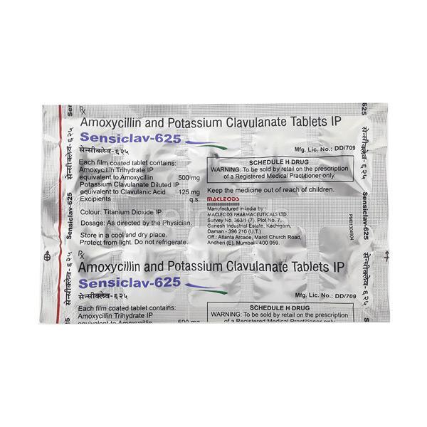 Sensiclav 625mg Tablet 10'S