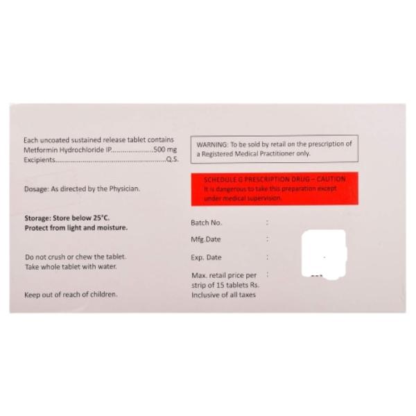 Obimet SR 500mg Tablet 15'S