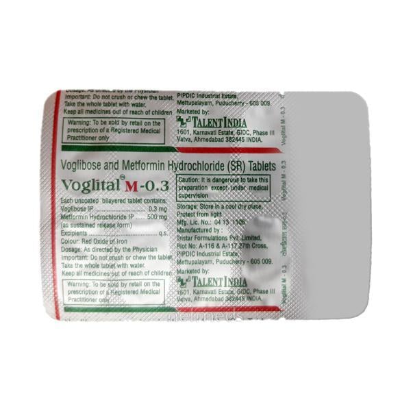 Voglital M 0.3/500mg Tablet 10'S