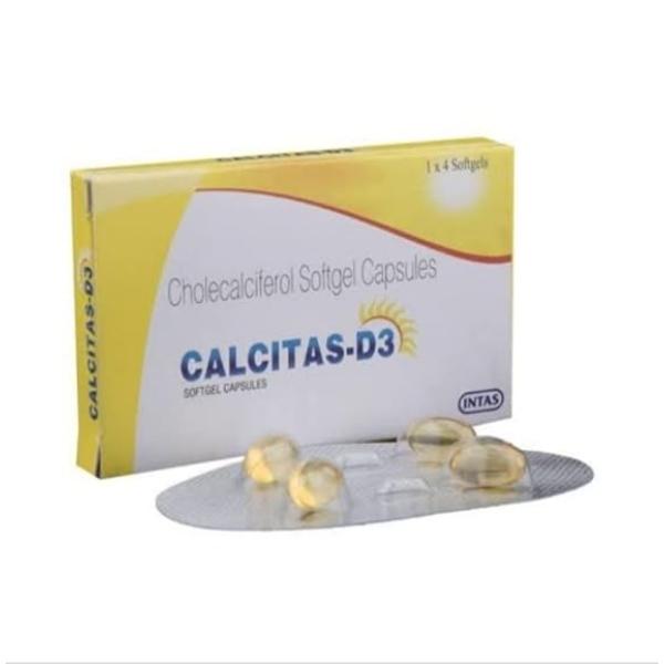 Calcitas D3 60000IU Capsule 4'S