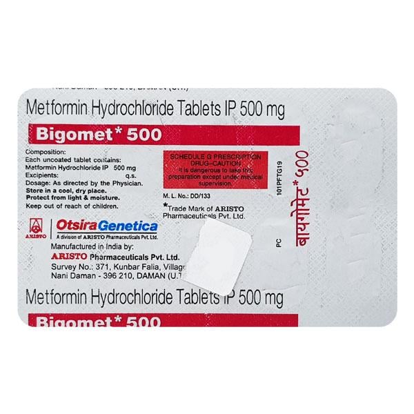 Bigomet 500mg Tablet 10'S
