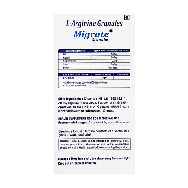 MIGRATE (VEG) SUGAR FREE ORANGE FLAVOUR Granules 5g