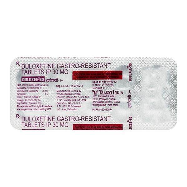 Duloxee 30mg Tablet 10'S