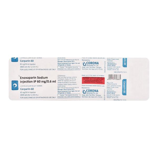 CORPARIN 60mg Injection(Pfs) 0.6ml