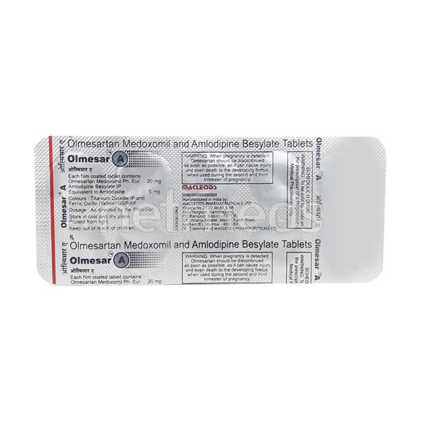 Olmesar A 20mg Tablet 10'S