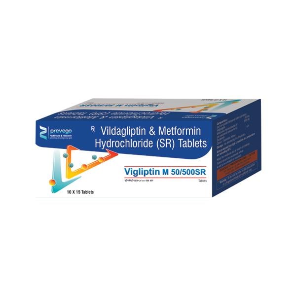 VIGLIPTIN M SR 50/500 Tablet 15's