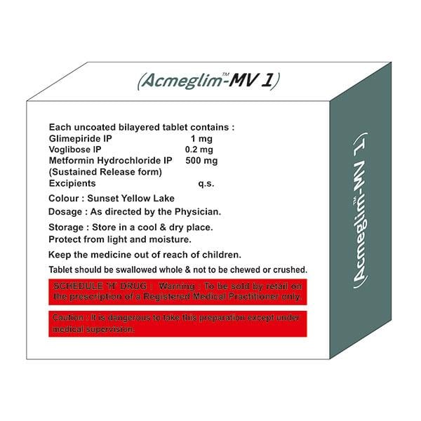 ACMEGLIM MV 1 Tablet 10's