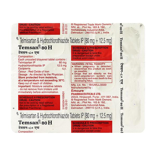 Temsan H 80mg Tablet 15'S