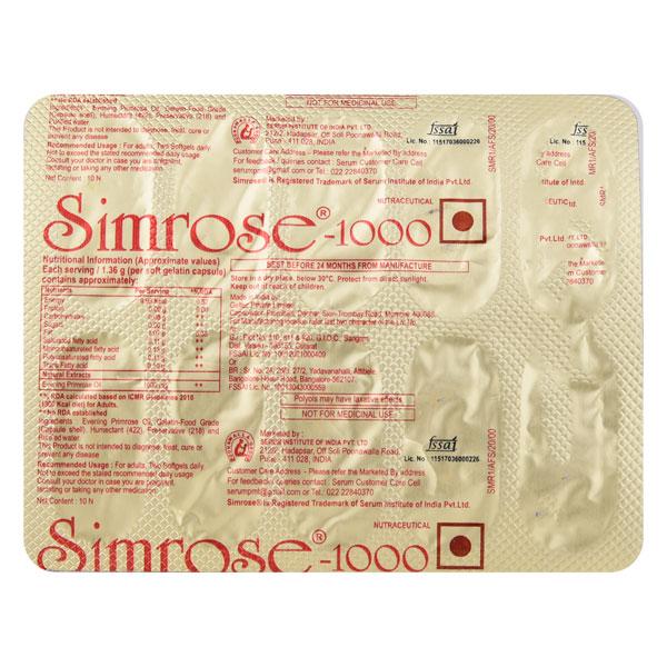 Simrose 1000 mg Capsule 10'S