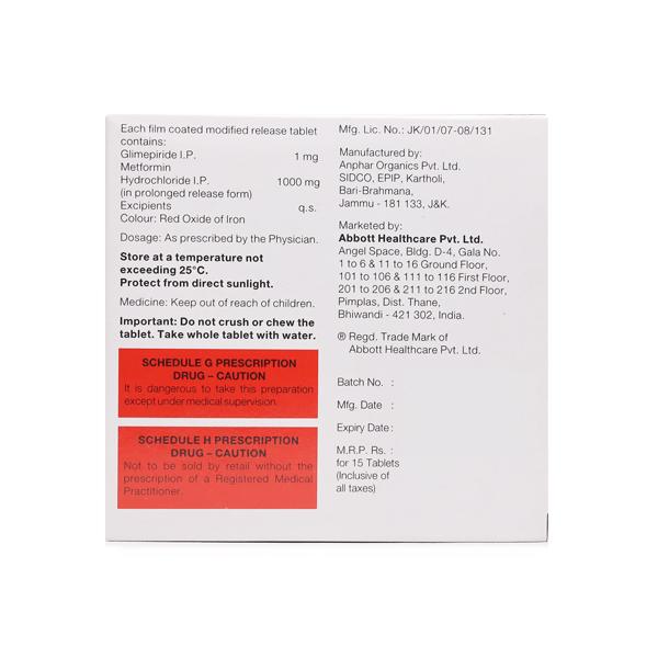 GLUFORMIN G1 FORTE NEW Tablet 15's