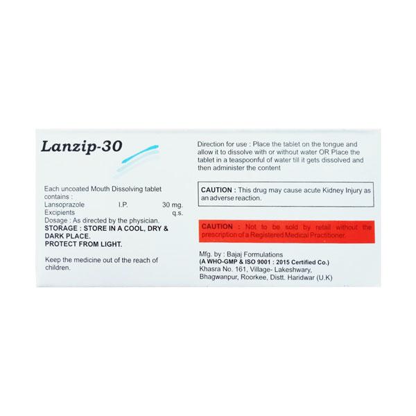 LANZIP 30 MOUTH DISSOLVING Tablet 10's