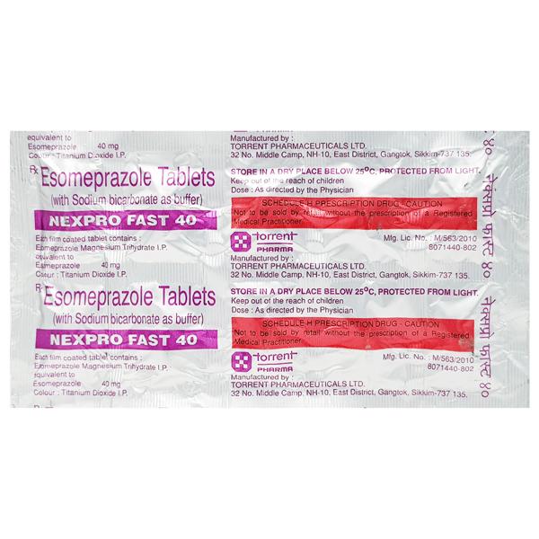 Nexpro Fast 40mg Tablet 10'S