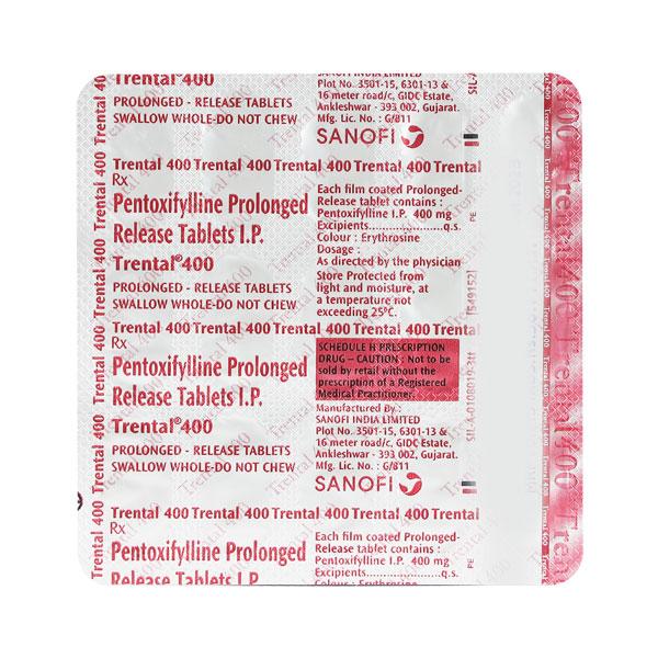 Trental 400mg Tablet 15'S
