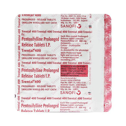Trental 400mg Tablet 15'S