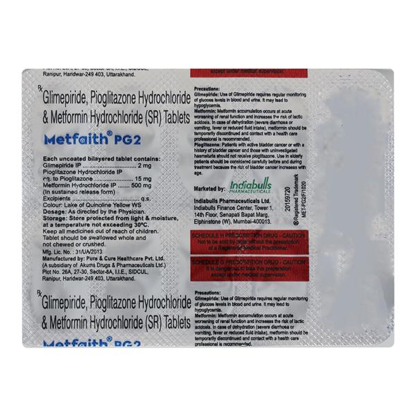 METFAITH PG 2 Tablet 10's