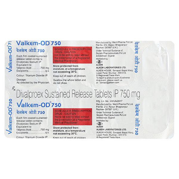 Valkem OD 750mg Tablet 10'S
