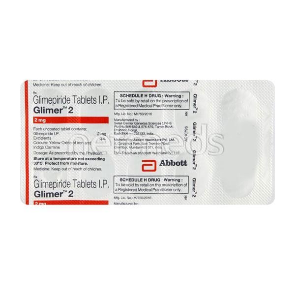 Glimer 2mg Tablet 10'S