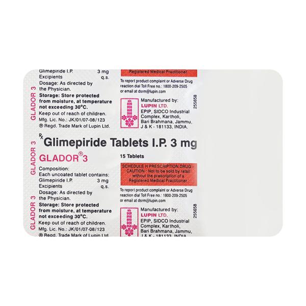 GLADOR 3mg Tablet 15's