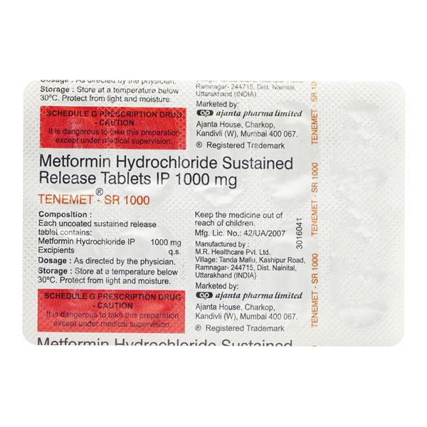 TENEMET SR 1000mg Tablet 10's
