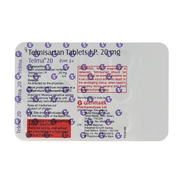 Telma 20mg Tablet 15'S